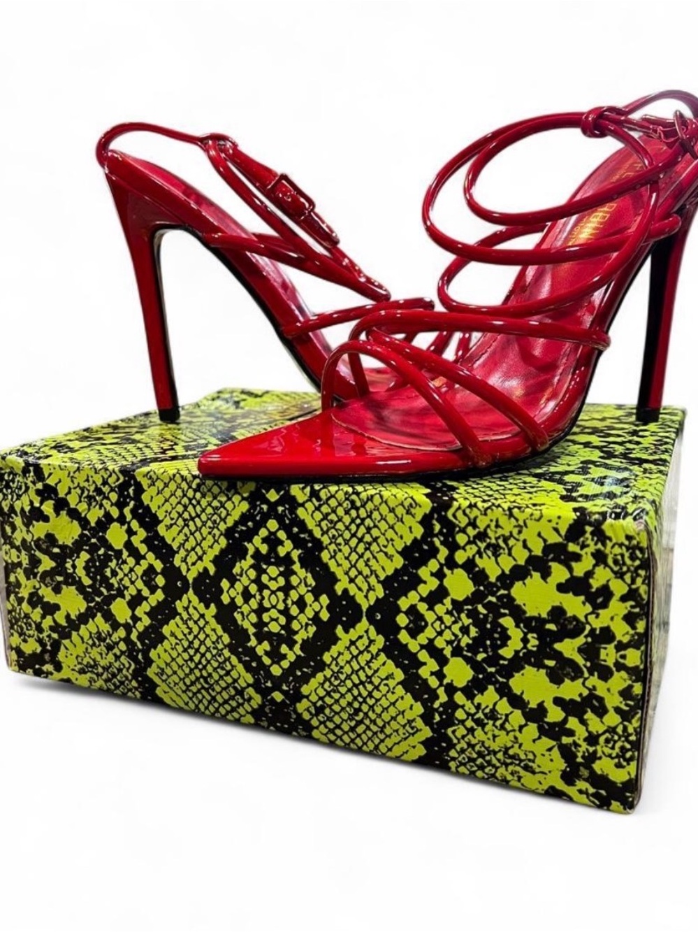 Cape Robbin Red Patent Strappy Stiletto Heels